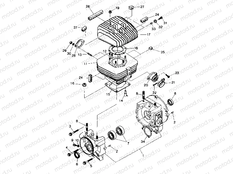Crankcase and Cylinder Assembly (4914891489031A) | Crankcase and Cylinder Assembly (4914891489031A)