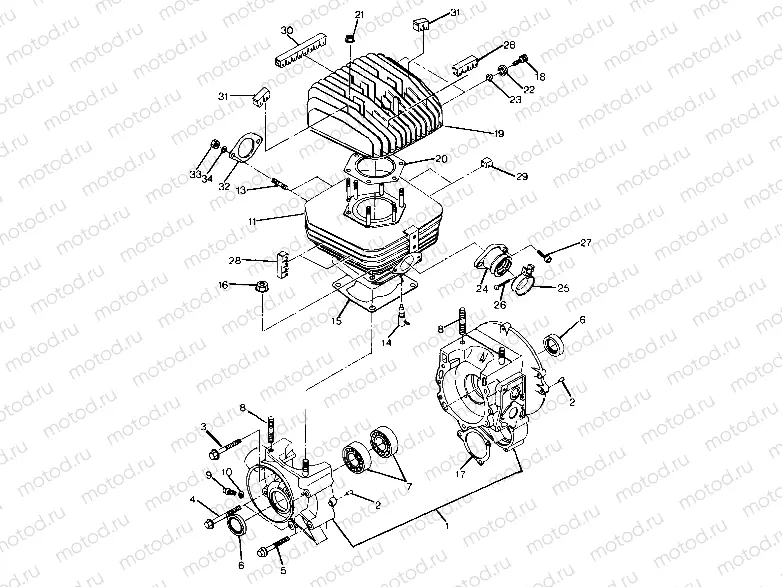 Crankcase and Cylinder Assembly (4916331633031A) | Crankcase and Cylinder Assembly (4916331633031A)