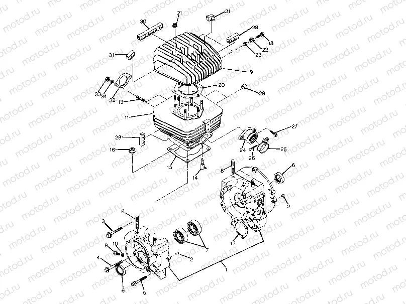 Crankcase and Cylinder Assembly (4916341634032A) | Crankcase and Cylinder Assembly (4916341634032A)