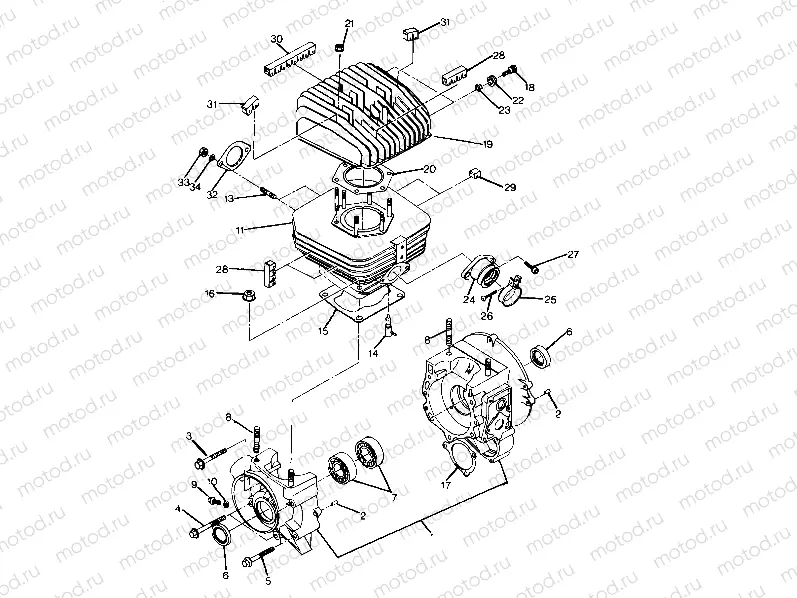 Crankcase and Cylinder Assembly (4916351635043A) | Crankcase and Cylinder Assembly (4916351635043A)