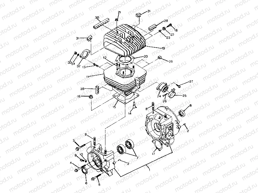 CRANKCASE and CYLINDER ASSEMBLY  BIG BOSS 4X6 (4919801980037A) | CRANKCASE and CYLINDER ASSEMBLY  BIG BOSS 4X6 (4919801980037A)