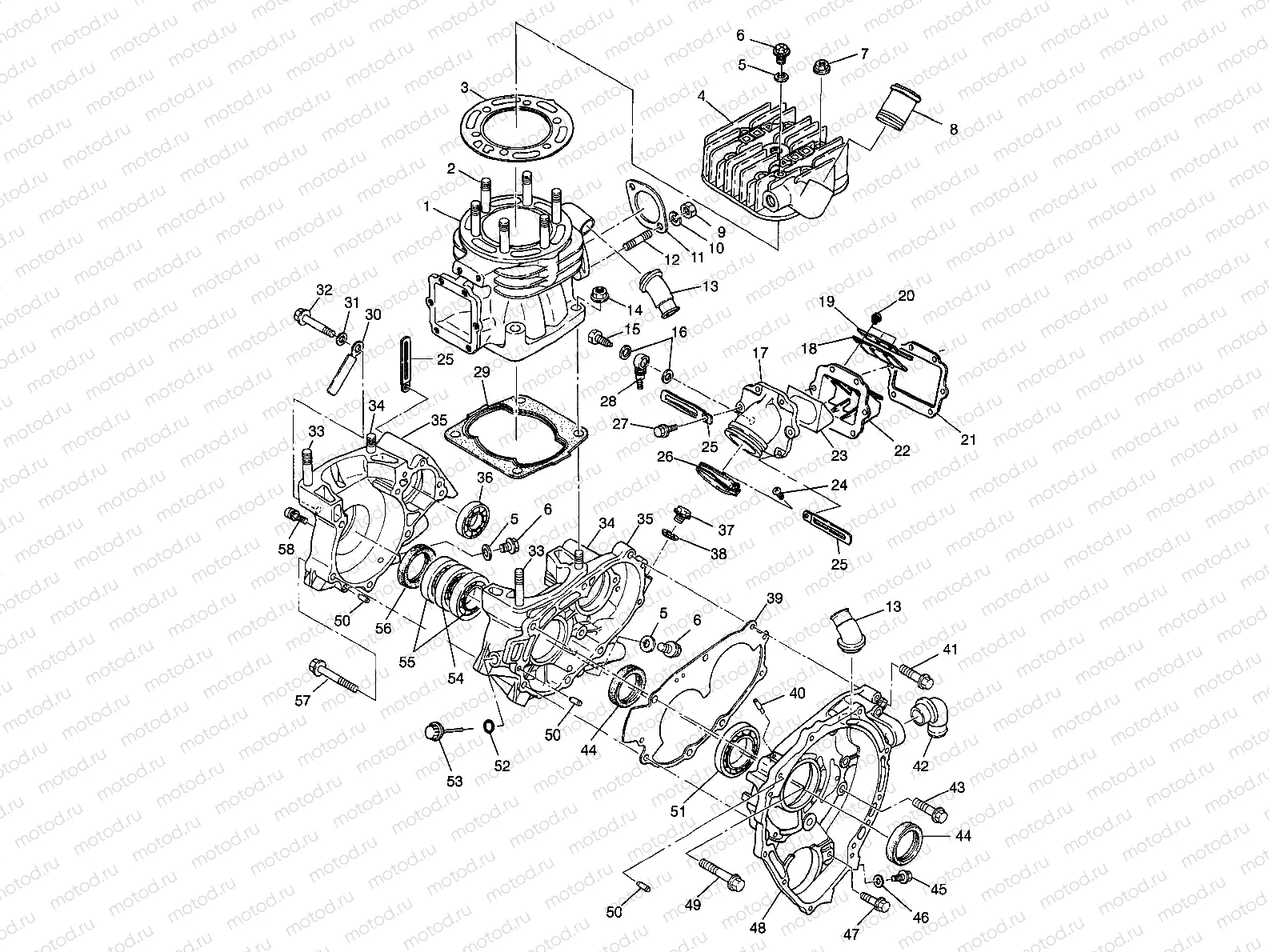 CRANKCASE and CYLINDER BIG BOSS 6X6 400L W97AE38A (4940814081D007) | CRANKCASE and CYLINDER BIG BOSS 6X6 400L W97AE38A (4940814081D007)