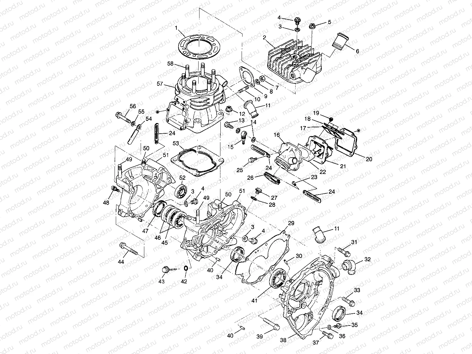 CRANKCASE and CYLINDER Scrambler W967840 (4935823582C013) | CRANKCASE and CYLINDER Scrambler W967840 (4935823582C013)