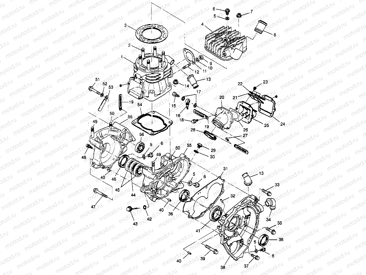 CRANKCASE and CYLINDER Sport 400L W958540 (4930133013C008) | CRANKCASE and CYLINDER Sport 400L W958540 (4930133013C008)