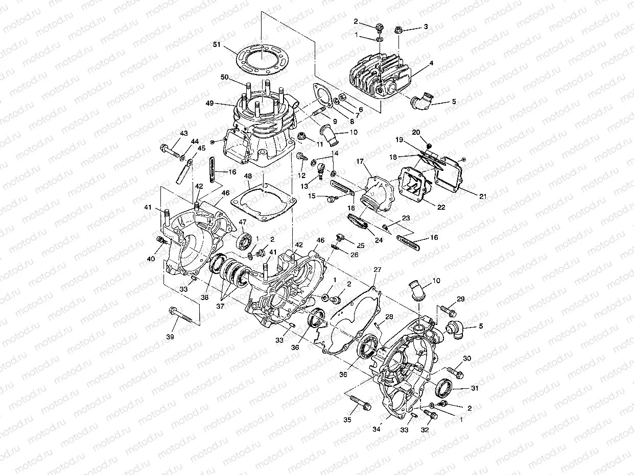 CRANKCASE and CYLINDER Sportsman 4X4 / W938039 (4926382638035A) | CRANKCASE and CYLINDER Sportsman 4X4 / W938039 (4926382638035A)