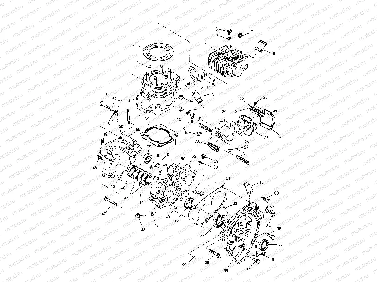 CRANKCASE and CYLINDER Sportsman 4x4 W958040 (4930403040C013) | CRANKCASE and CYLINDER Sportsman 4x4 W958040 (4930403040C013)