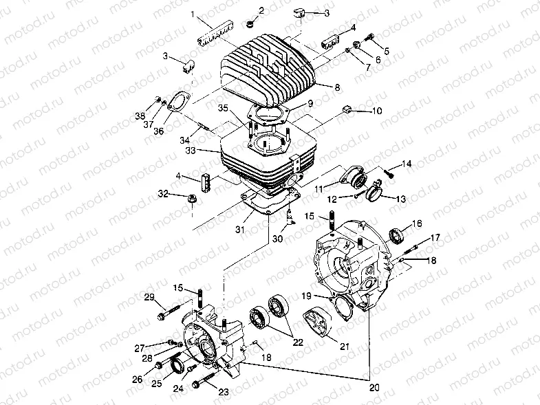CRANKCASE and CYLINDER Trail Blazer W947221 (4926832683C005) | CRANKCASE and CYLINDER Trail Blazer W947221 (4926832683C005)