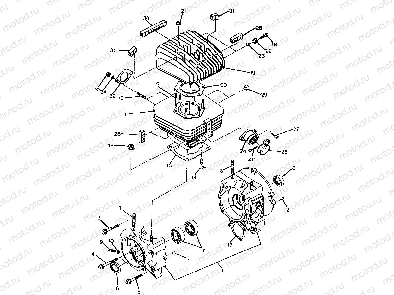 CRANKCASE and CYLINDER Trail Boss / W928527 (4922892289033A) | CRANKCASE and CYLINDER Trail Boss / W928527 (4922892289033A)