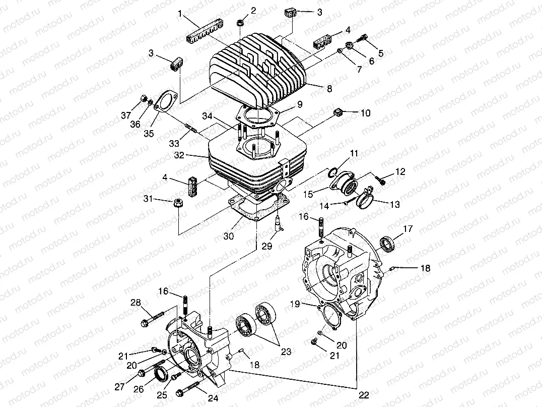 CRANKCASE and CYLINDER Trail Boss W97AA25C (4940574057C007) | CRANKCASE and CYLINDER Trail Boss W97AA25C (4940574057C007)