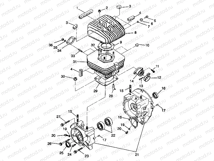 CRANKCASE and CYLINDER - W937527 (4924042404034A) | CRANKCASE and CYLINDER - W937527 (4924042404034A)
