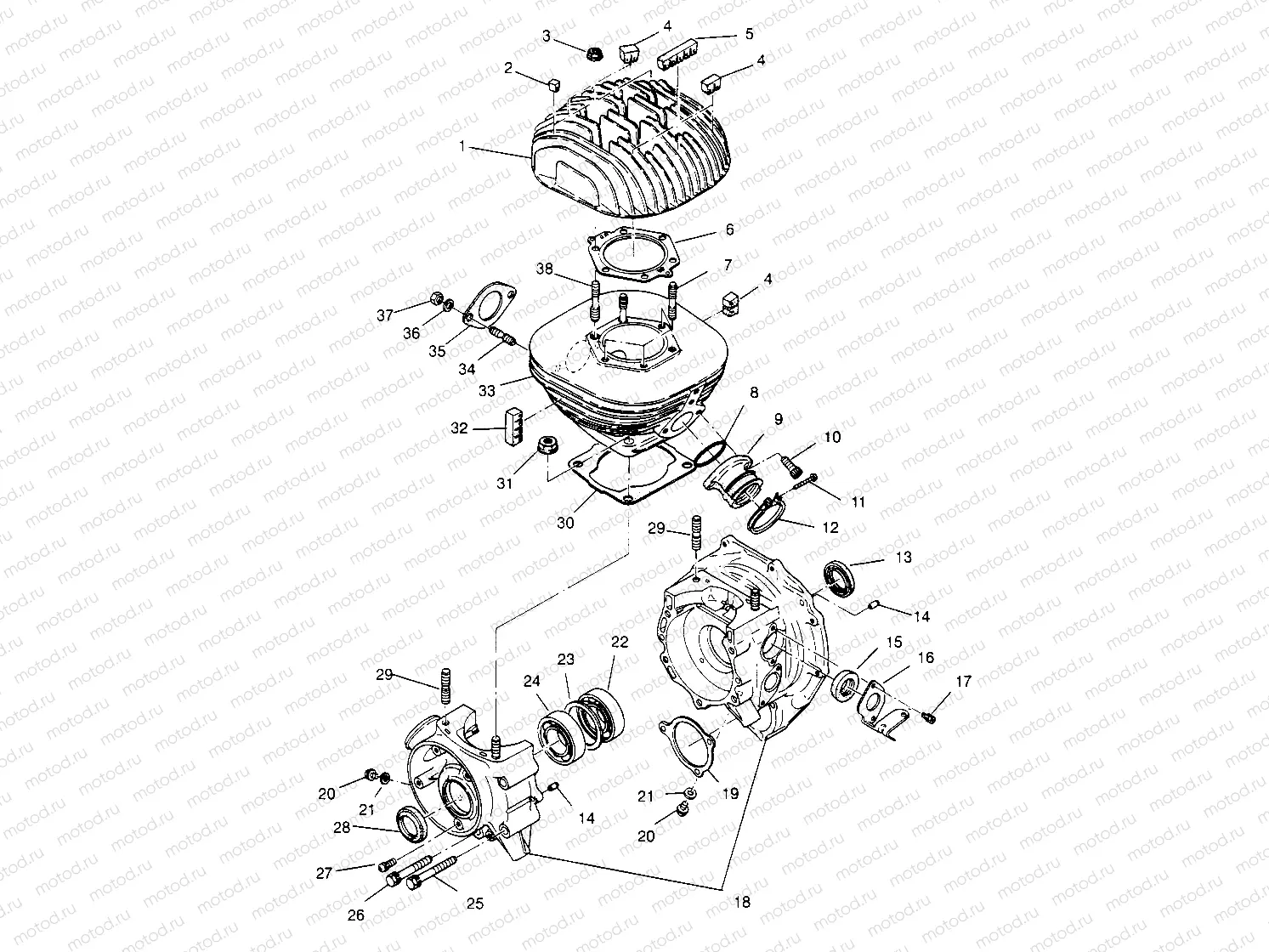 CRANKCASE and CYLINDER XPLORER 300 W969130 (4935903590C013) | CRANKCASE and CYLINDER XPLORER 300 W969130 (4935903590C013)