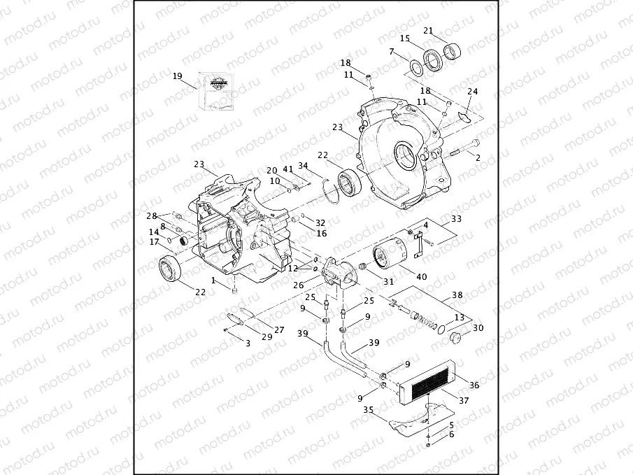 CRANKCASE AND ENGINE OIL FILTER & COOLER - 1690