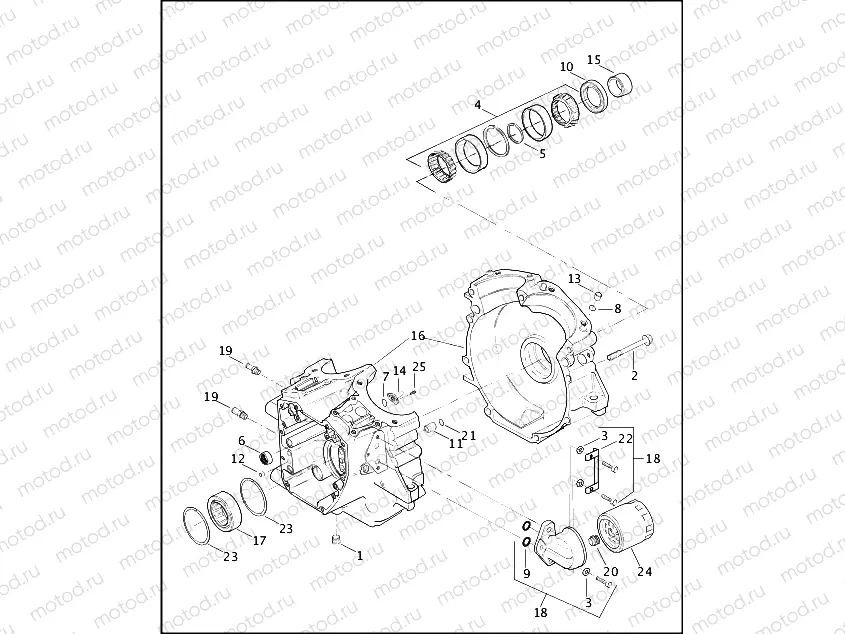 CRANKCASE AND ENGINE OIL FILTER - TWIN CAM 88â¢
