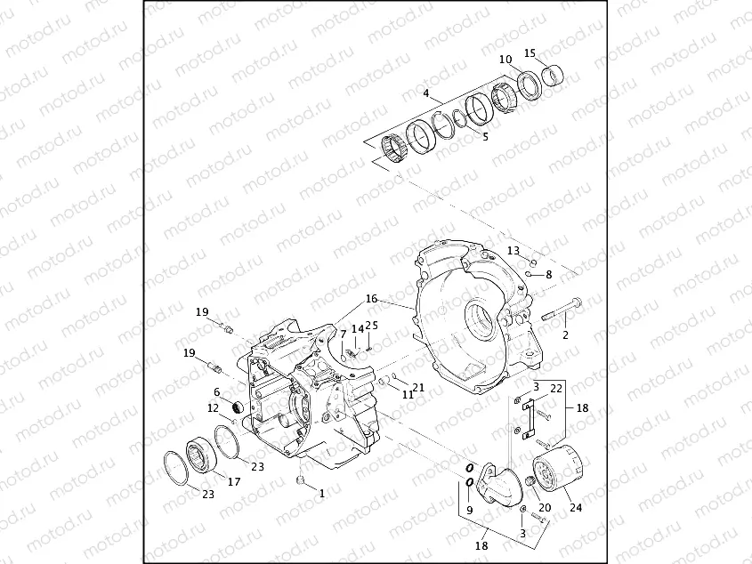 CRANKCASE AND ENGINE OIL FILTER - TWIN CAM 88â¢