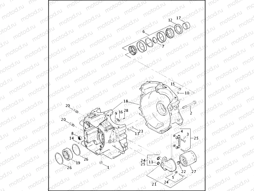 CRANKCASE AND ENGINE OIL FILTER - TWIN CAM 88â¢