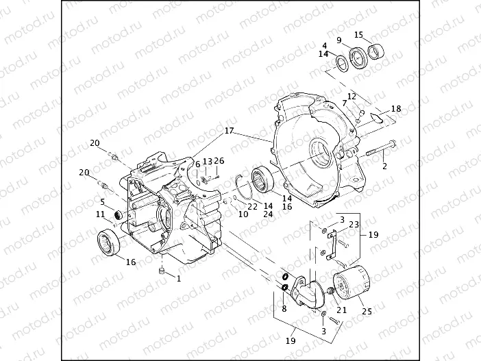 CRANKCASE AND ENGINE OIL FILTER - TWIN CAM 88â¢