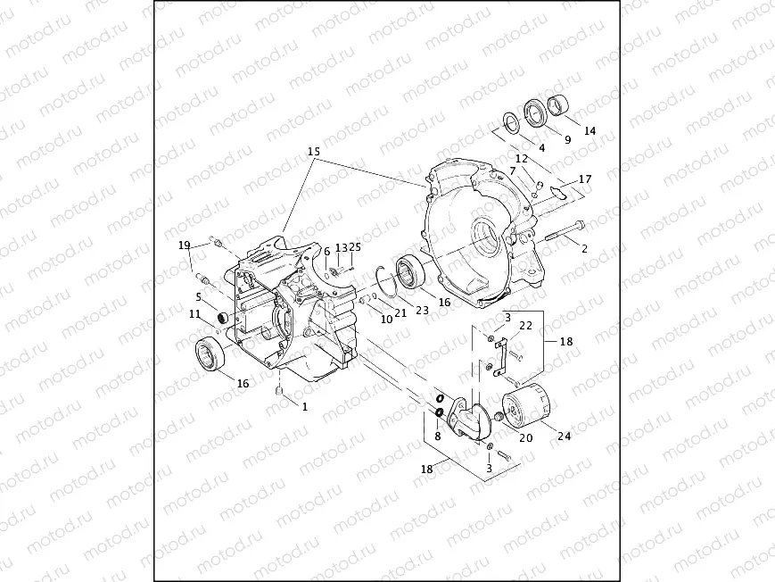 CRANKCASE AND ENGINE OIL FILTER - TWIN CAM 88â¢