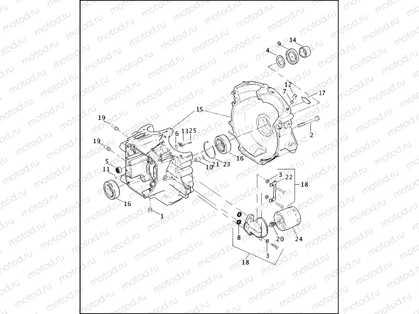 CRANKCASE AND ENGINE OIL FILTER - TWIN CAM 88â¢