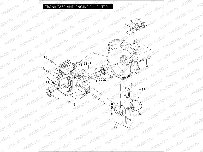 CRANKCASE AND ENGINE OIL FILTER - TWIN CAM 88â¢