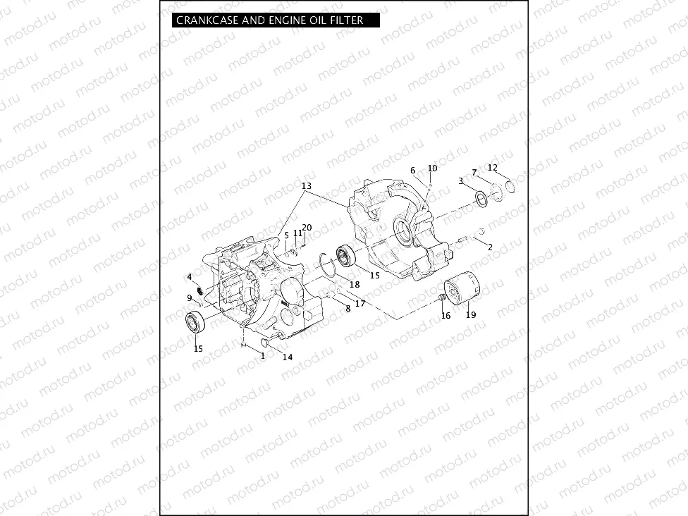 CRANKCASE AND ENGINE OIL FILTER - TWIN CAM 88Bâ¢