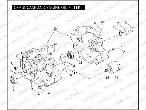 CRANKCASE AND ENGINE OIL FILTER -Twin Cam 88Bâ¢