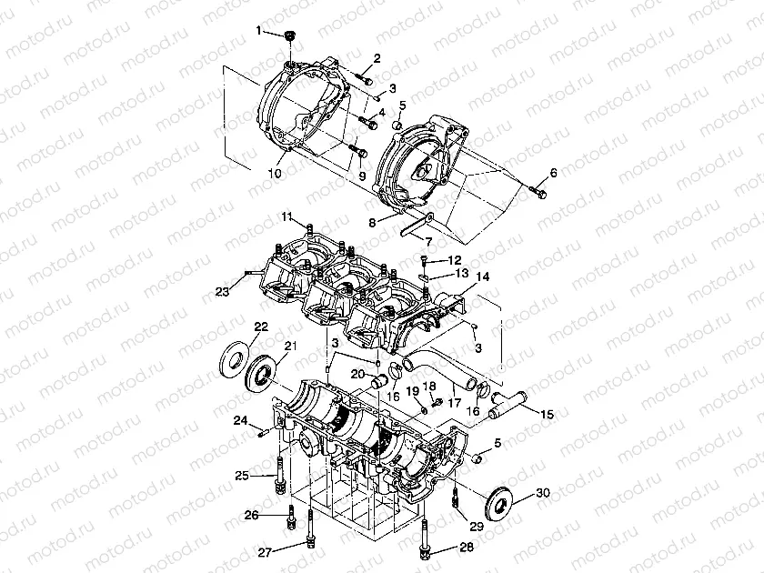 CRANKCASE ASSEMBLY SL 750 / B934070 (4924752475022A) | CRANKCASE ASSEMBLY SL 750 / B934070 (4924752475022A)