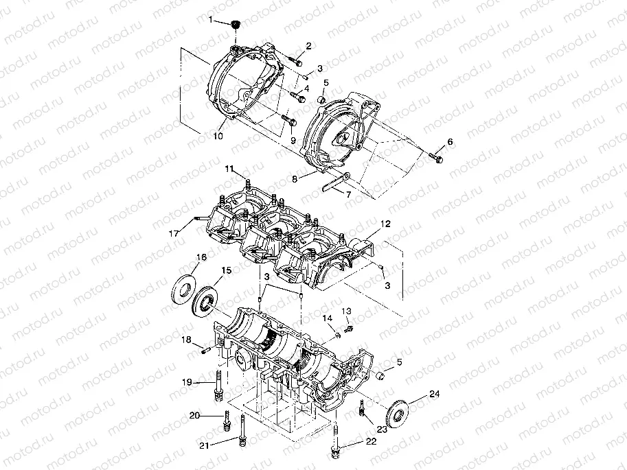 CRANKCASE ASSEMBLY SL 750 B944070 (4927012701023A) | CRANKCASE ASSEMBLY SL 750 B944070 (4927012701023A)