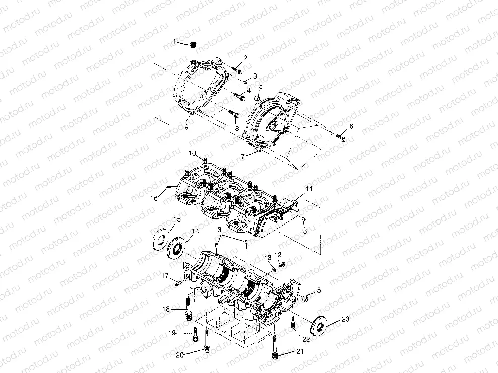 CRANKCASE ASSEMBLY  SL 750 B954070 (4930523052B013) | CRANKCASE ASSEMBLY  SL 750 B954070 (4930523052B013)