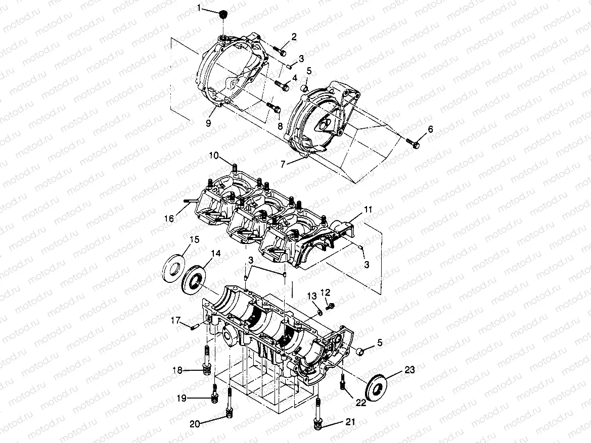 CRANKCASE ASSEMBLY  SLX 780 B954287 (4933953395B013) | CRANKCASE ASSEMBLY  SLX 780 B954287 (4933953395B013)
