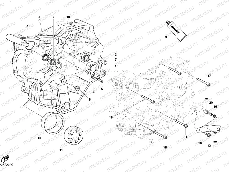 CRANKCASE BEARINGS » ENGINE CASE