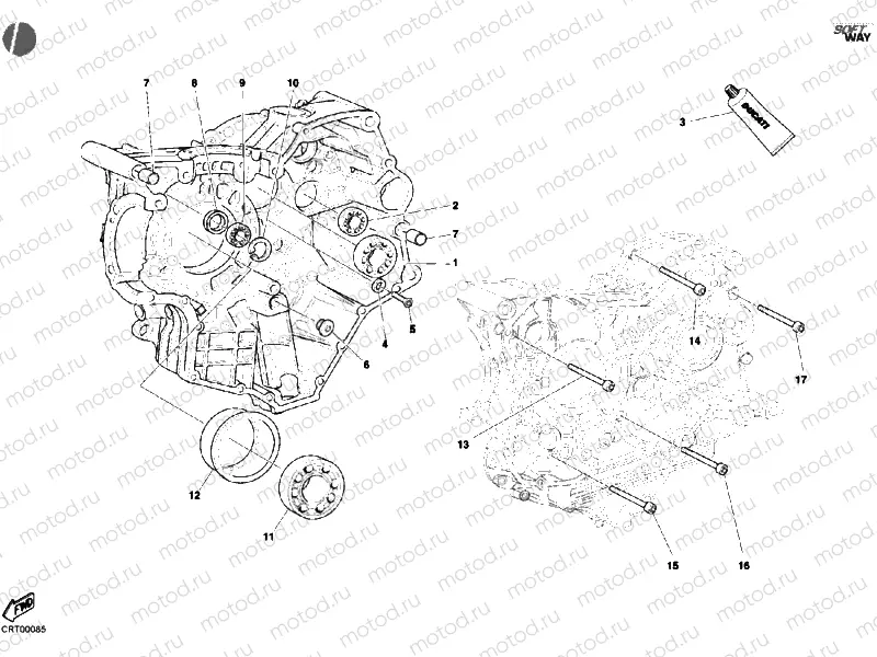 CRANKCASE BEARINGS » ENGINE CASE