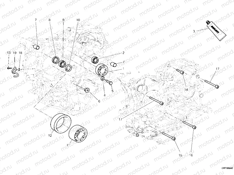 CRANKCASE BEARINGS » ENGINE CASE