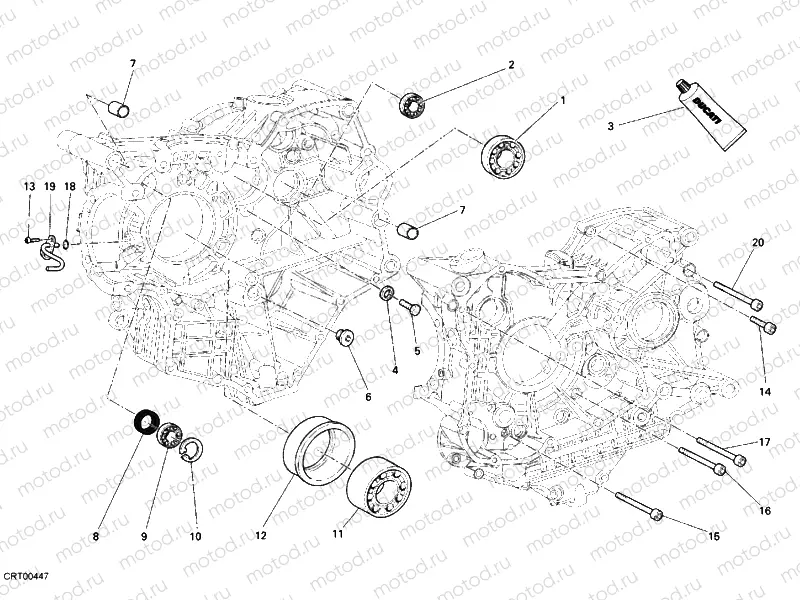 CRANKCASE BEARINGS » ENGINE CASE