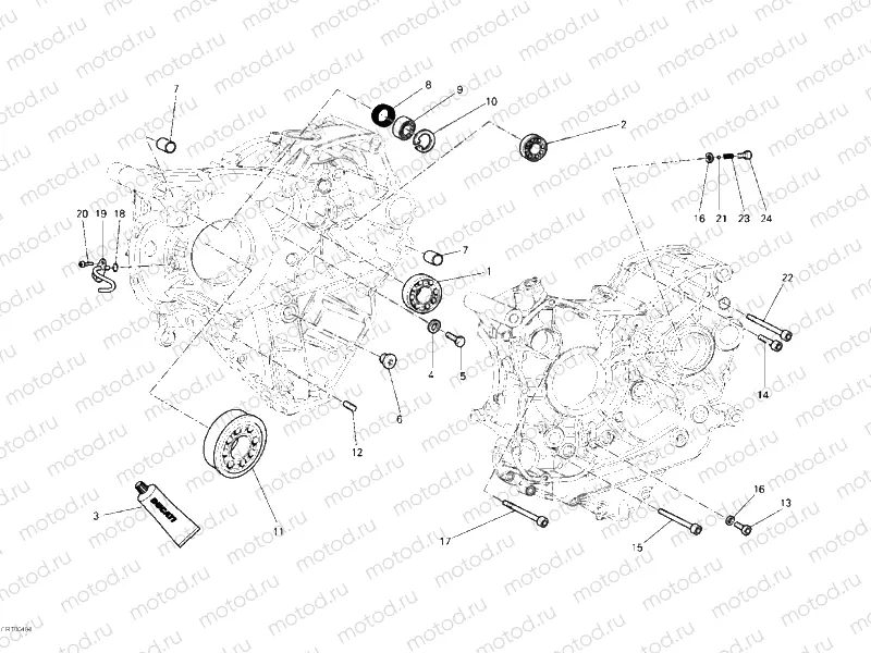 CRANKCASE BEARINGS » ENGINE CASE