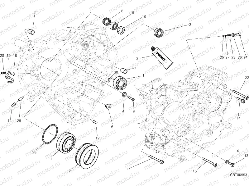 CRANKCASE BEARINGS » ENGINE CASE