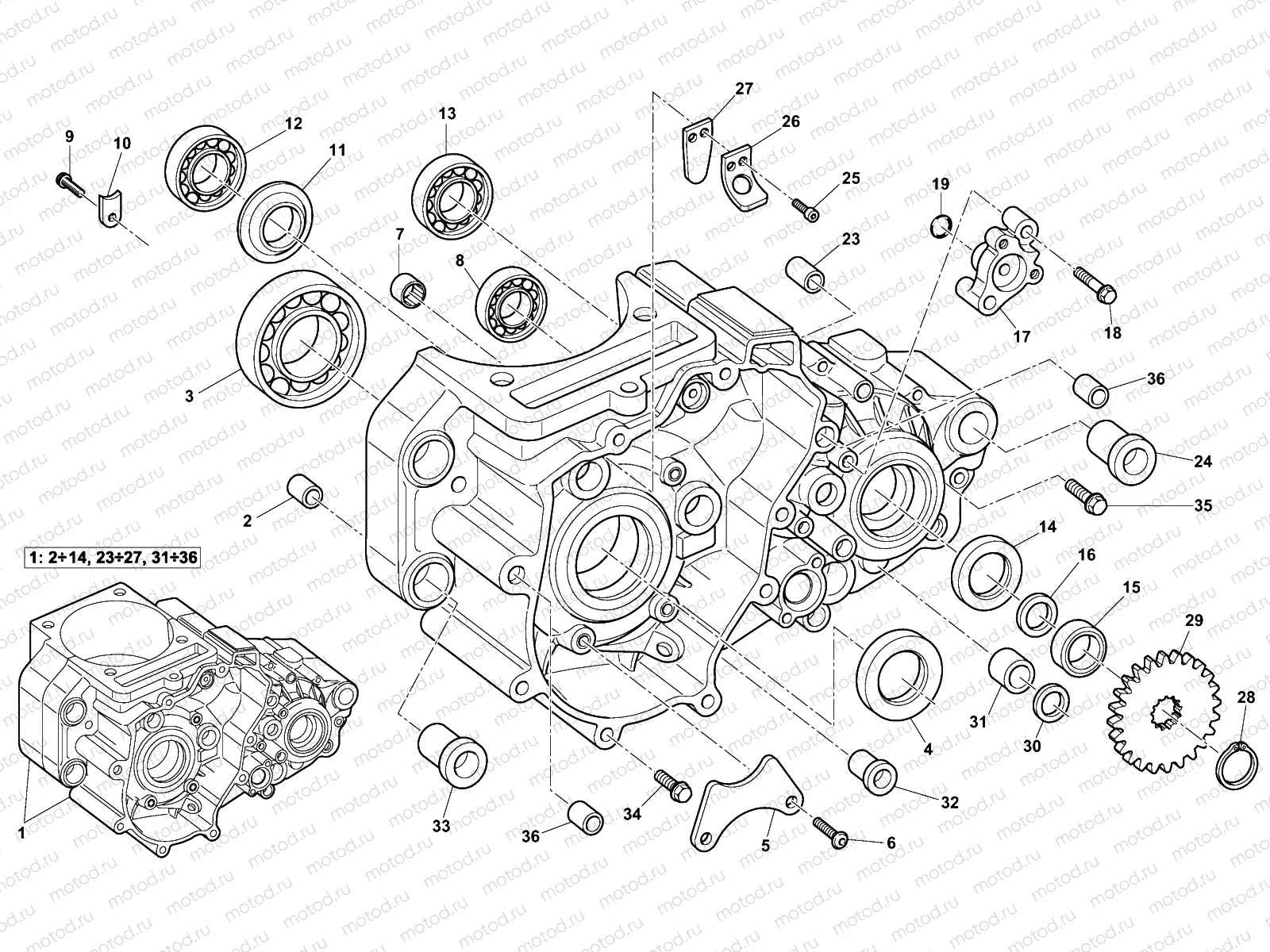 CRANKCASE CARTER L.H.