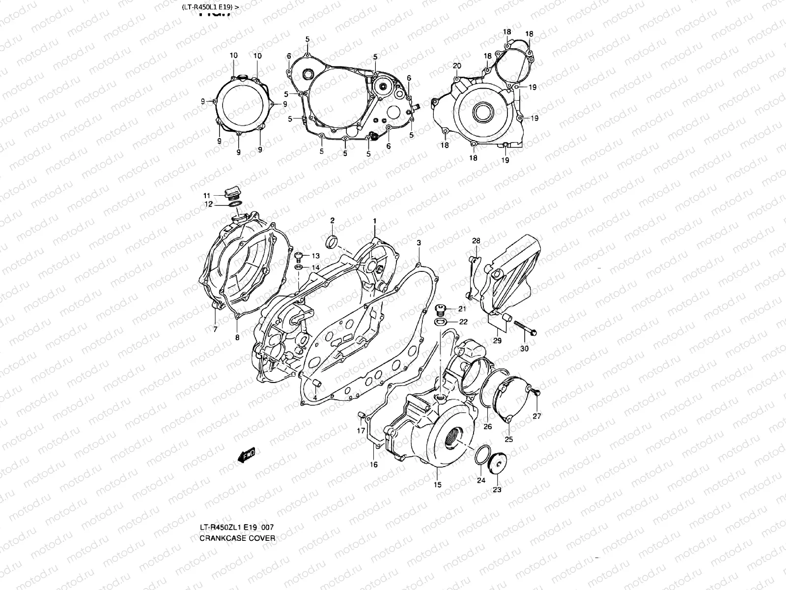 CRANKCASE COVER (LT-R450L1 E19)