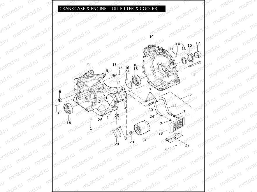 CRANKCASE & ENGINE - OIL FILTER & COOLER 103 â¢