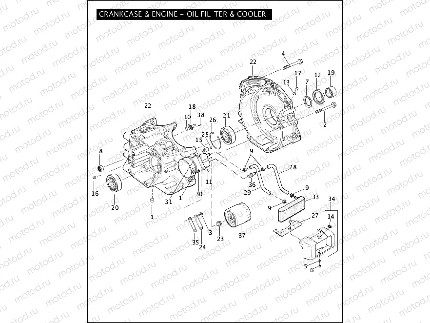 CRANKCASE & ENGINE - OIL FILTER & COOLER 110â¢