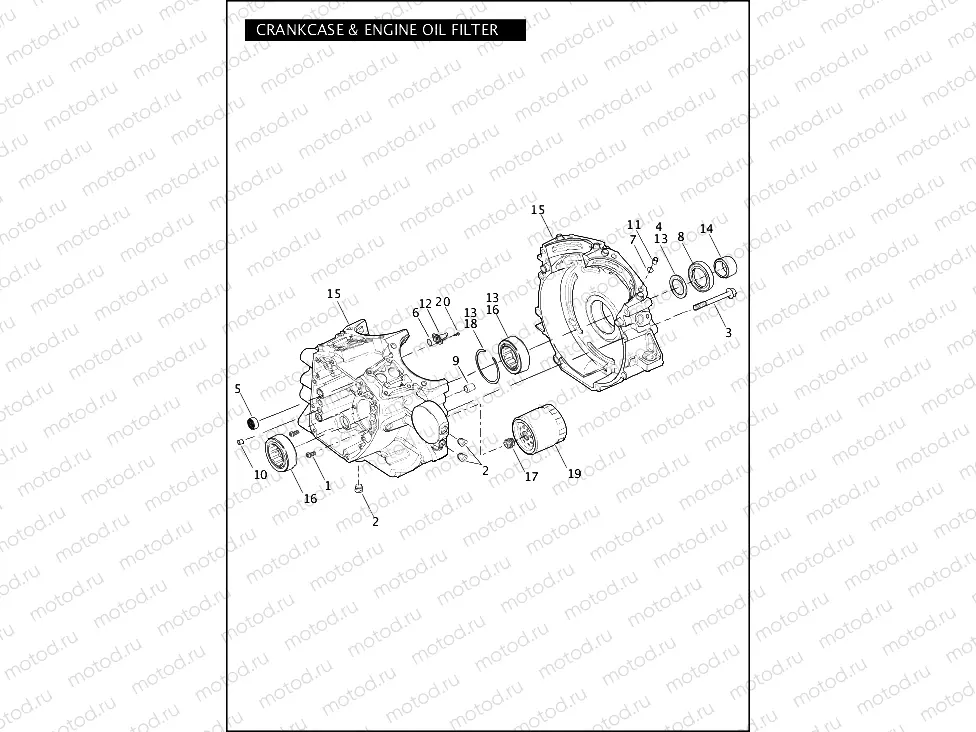 CRANKCASE & ENGINE OIL FILTER - TWIN CAM 103â¢