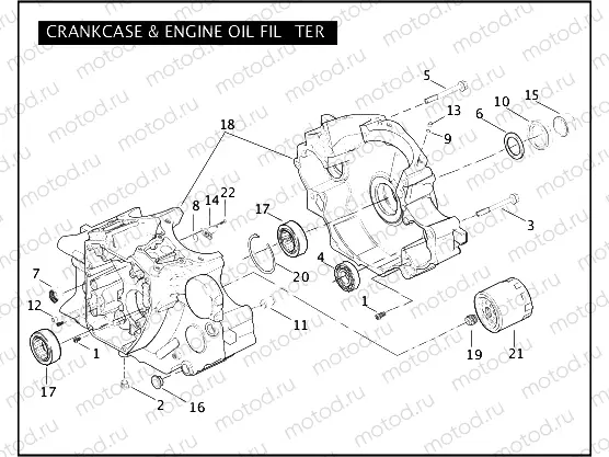 CRANKCASE & ENGINE OIL FILTER - TWIN CAM 110â¢