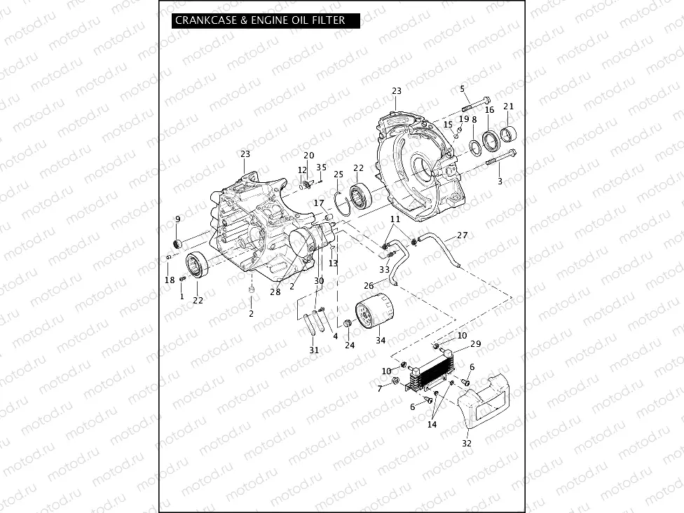 CRANKCASE & ENGINE OIL FILTER - TWIN CAM 110â¢