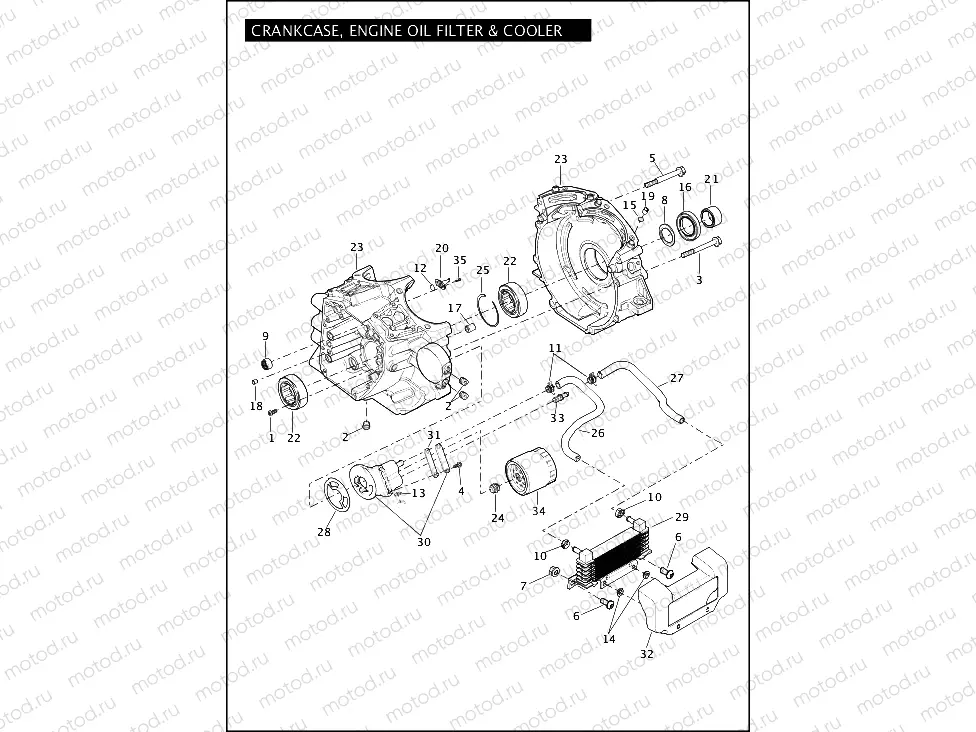 CRANKCASE & ENGINE OIL FILTER - TWIN CAM 110â¢