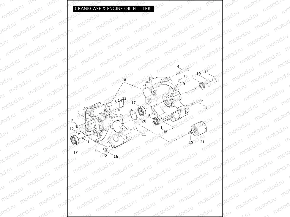 CRANKCASE & ENGINE OIL FILTER - TWIN CAM 110â¢