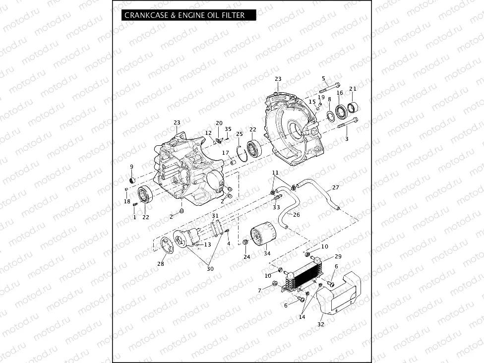CRANKCASE & ENGINE OIL FILTER - TWIN CAM 110â¢