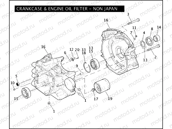 CRANKCASE & ENGINE OIL FILTER - TWIN CAM 110â¢ - NON JAPAN