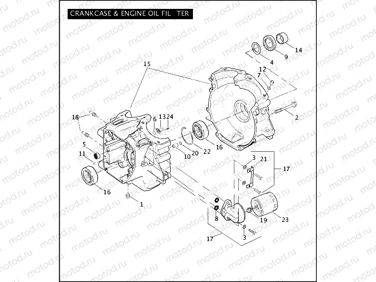 CRANKCASE & ENGINE OIL FILTER -TWIN CAM 88â¢