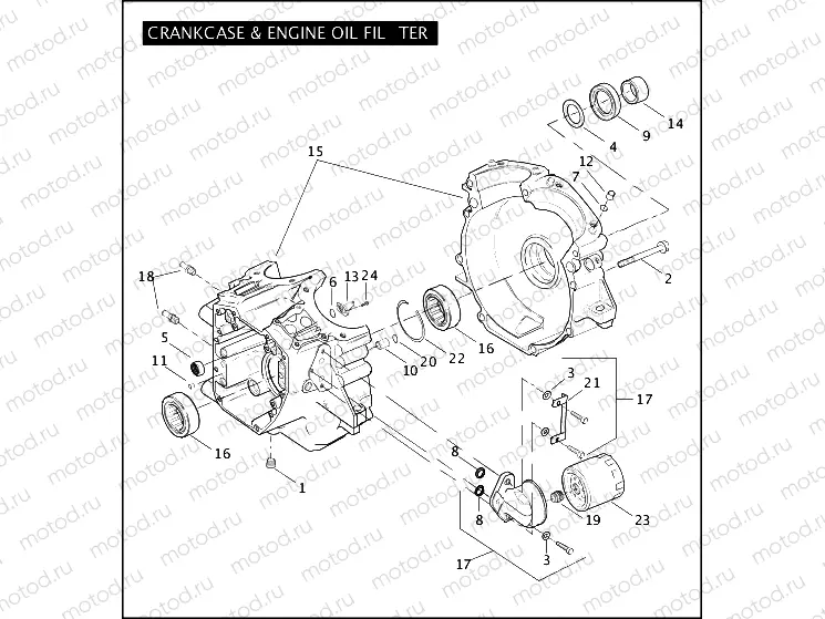 CRANKCASE & ENGINE OIL FILTER - TWIN CAM 88â¢