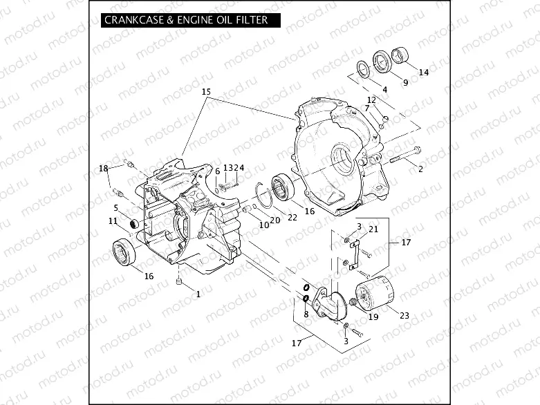 CRANKCASE & ENGINE OIL FILTER - TWIN CAM 88â¢