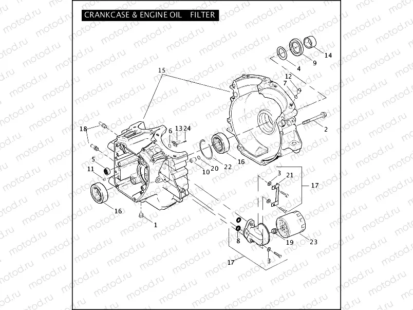 CRANKCASE & ENGINE OIL FILTER - TWIN CAM 88â¢